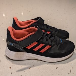 Adidas Girl's Sneakers Black and Coral Size 2